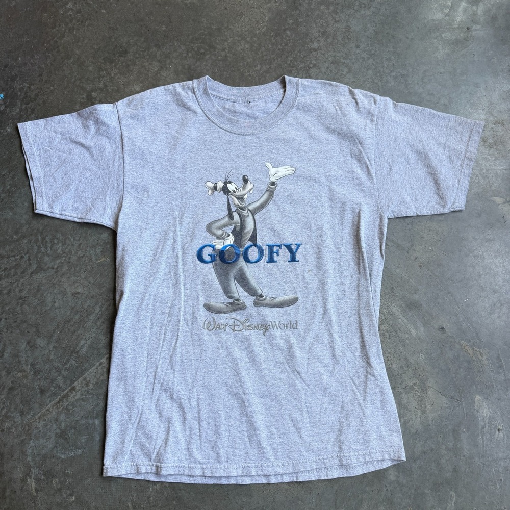 Vintage 90s Walt Disney World Goofy T-shirt Sz M Cartoon Classic Rare Gray Vtg
